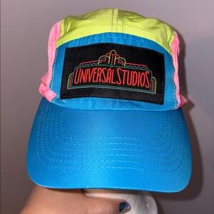 Universal Studios Neon Pink Blue Yellow Retro Logo 30th Anniversary Hat OS